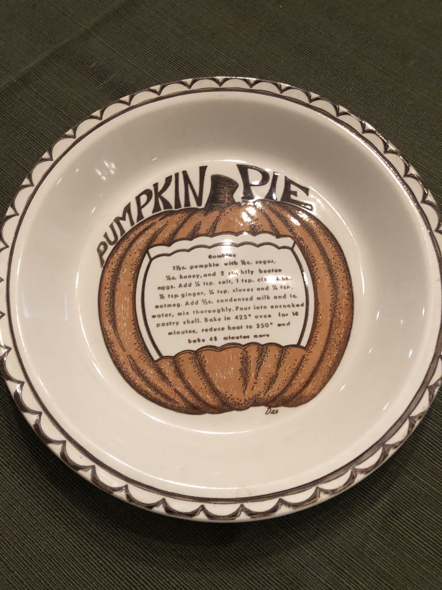 Pumpkin Pie Plate