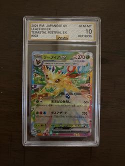 Leafeon EX AGS GEM-MT 10 Graded Pokemon Card