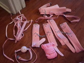 Pink sexy bondage play fun