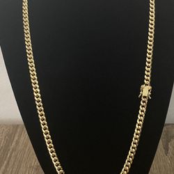 6mm 10k Real Gold Miami Cuban Chain 22 Inch 