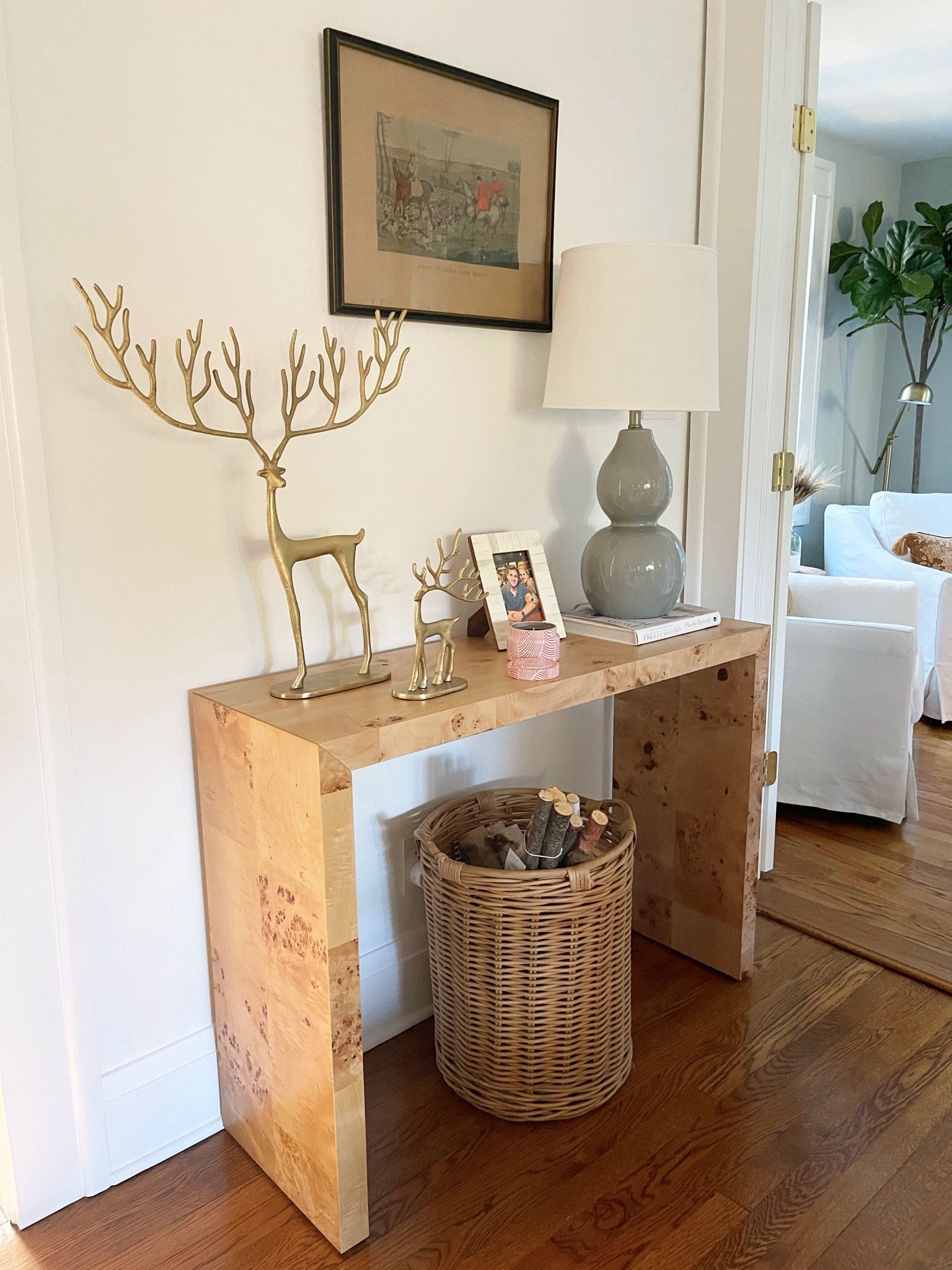Ogden Burled Wood Console Table