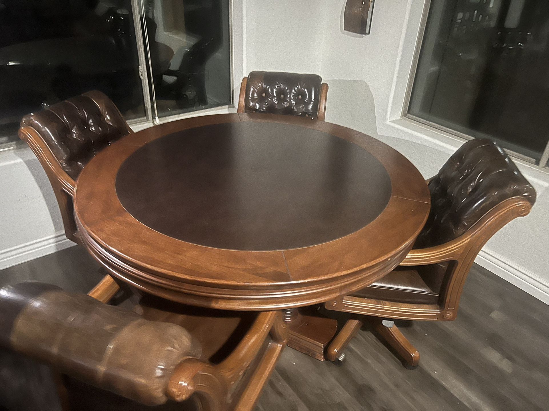 48'' Poker Table with Chair Set (4) and Flip Table Top