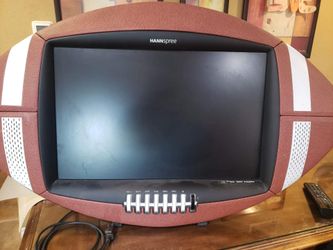 Vintage collectible hannspree football TV. (27" screen). 44"Wx25"H