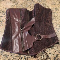 Brown Corset Woth Zipper