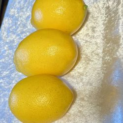 Faux (Fake) Lemons 🍋🍋🍋 Lot of (3) Fake Fruit, Prop, Decor