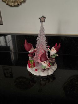 Precious Moments "Gnomes Trimming The Tree LED Figurine"  8” High