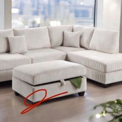 New! Super Comfy ~Luxurious Touch Sofa Sectional! Free Xl Ottoman!