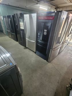 Huge Labor Day sale management and landlord special Warehouse full of nice Certified Refurbish Washer Dryer Fridge Stove Oven Stackable Free Warranty