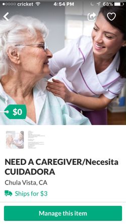 Need A CAREGIVER/ necesita Cuidadora