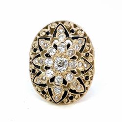 Woman’s Ladies 14k Yellow Gold 1.25 CTW Diamond Shield Ring Size 7 GP3103771
