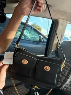 Coach Twin Turnlock Waverly Bag Black
