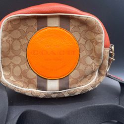 Coach 2635 Jacquard Pebble Leather Signature Mini Dempsey Stripe Crossbody