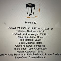 Glass Top End Table