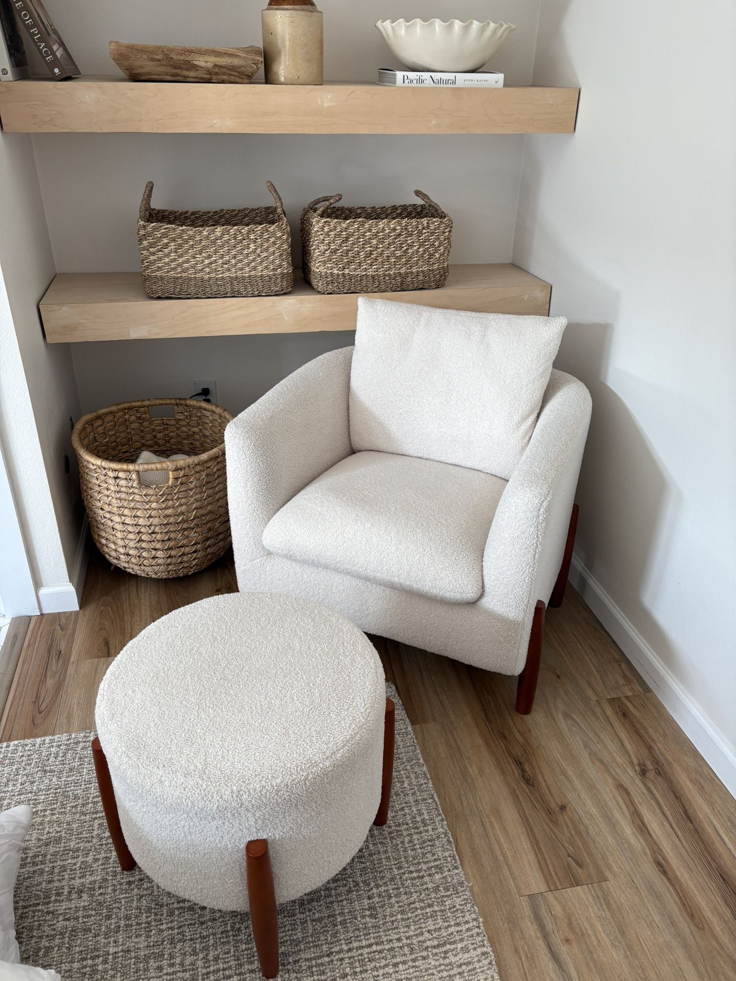 Studio McGee Sherpa chair With ottoman