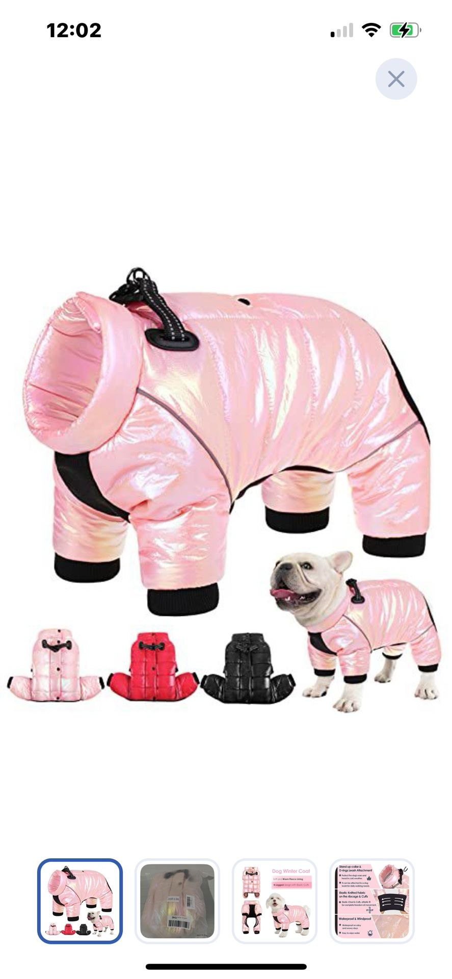“New”Small Dog(jacket,snowsuit,winter Coat)zip Up Fleece Reflective Vest(small Dog XL)
