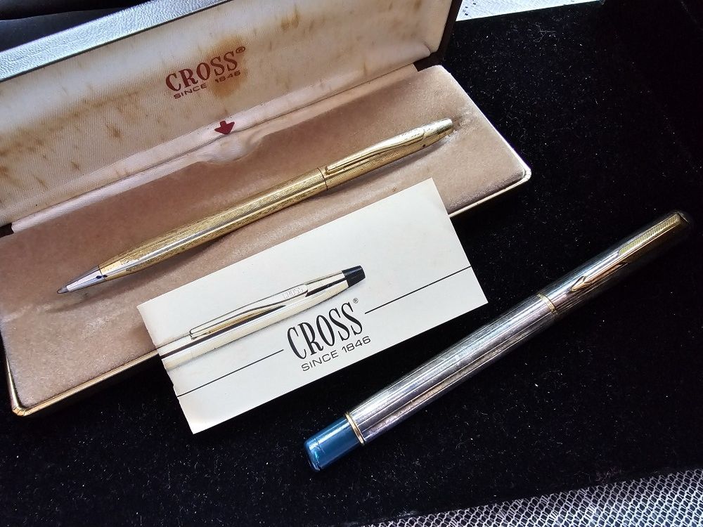 $45.00 - (2) Vintage Fountain Pens, Parker Vectrum & Cross Classic (10k Gold Filled) - Both Will Need Ink!
