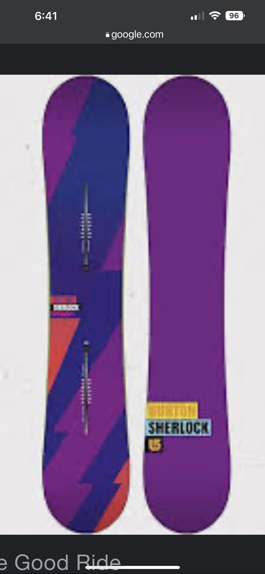 BURTON Sherlock 154cm Flying V Snowboard for Sale in San Diego, CA