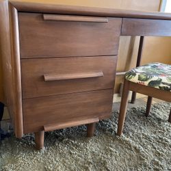Solid Wood Mid century Modern Desk