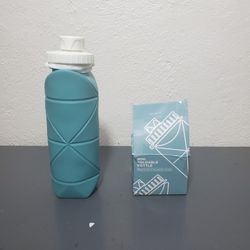 New 10" Collapsible Mini Water Bottle in Teal Or Gray