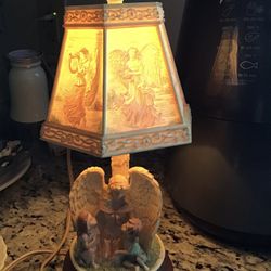 Vintage Musical Guardian Angel Rotating Shade Accent Lamp 