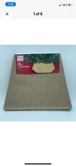 Home Accents Holiday Burlap Tree Stand Collar - 26 inches, NEW