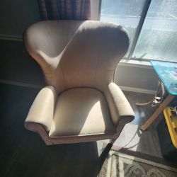 2 Cream High Back Chairs