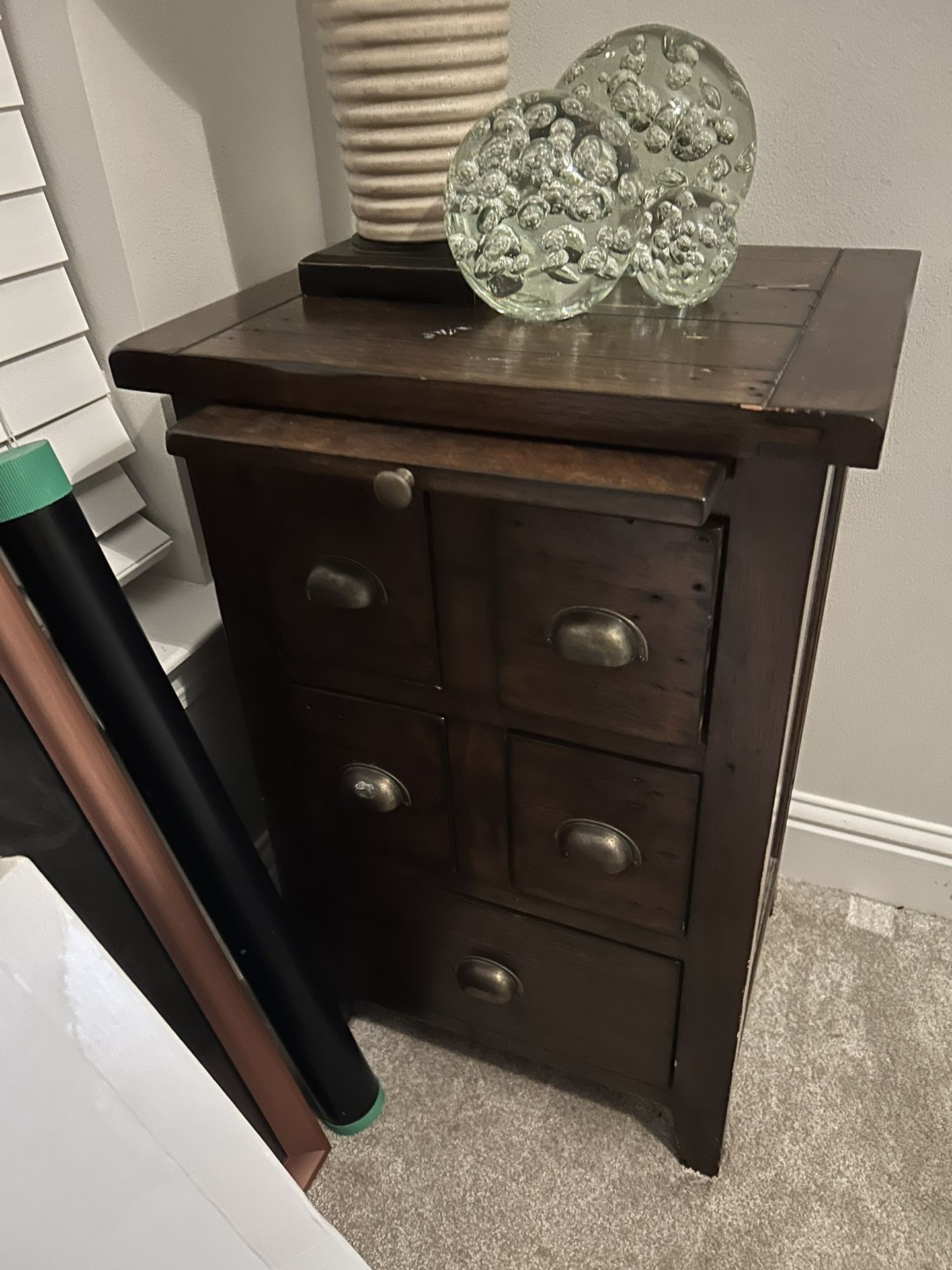 🪵 Pottery Barn Printer’s Collection — Solid Wood Set (Nightstand + Coffee Table / Media Console)