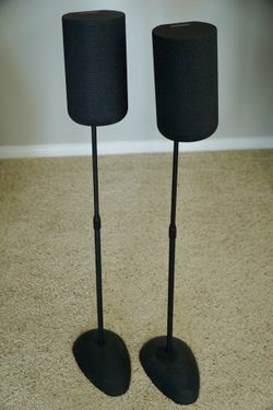 Sony - SA -RS5 Wireless Rear Speakers with Built-in Battery for HT-A9000/HT-A8000/HT-A7000/HT-A5000/HT-A3000 - Black with Speaker Stands - Like New