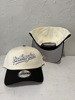 MLB new era Los Angeles dodgers off white black brim brown trim 9forty a frame SnapBack hats