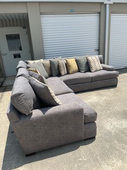 Gray sectional couch