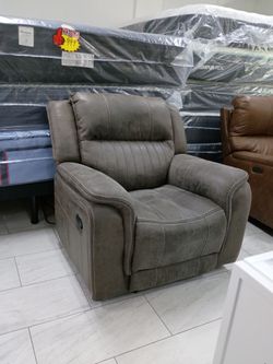 Gray Fabric Recliner Chair
