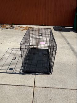 Double Foldable Dog Crate- 36.00 x 22.05 x 24.41 in