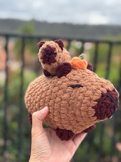 Crochet Capybara and Mini Capybara (Custom Order)