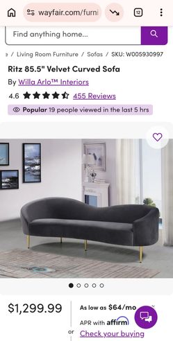 Gray velvet sofas
