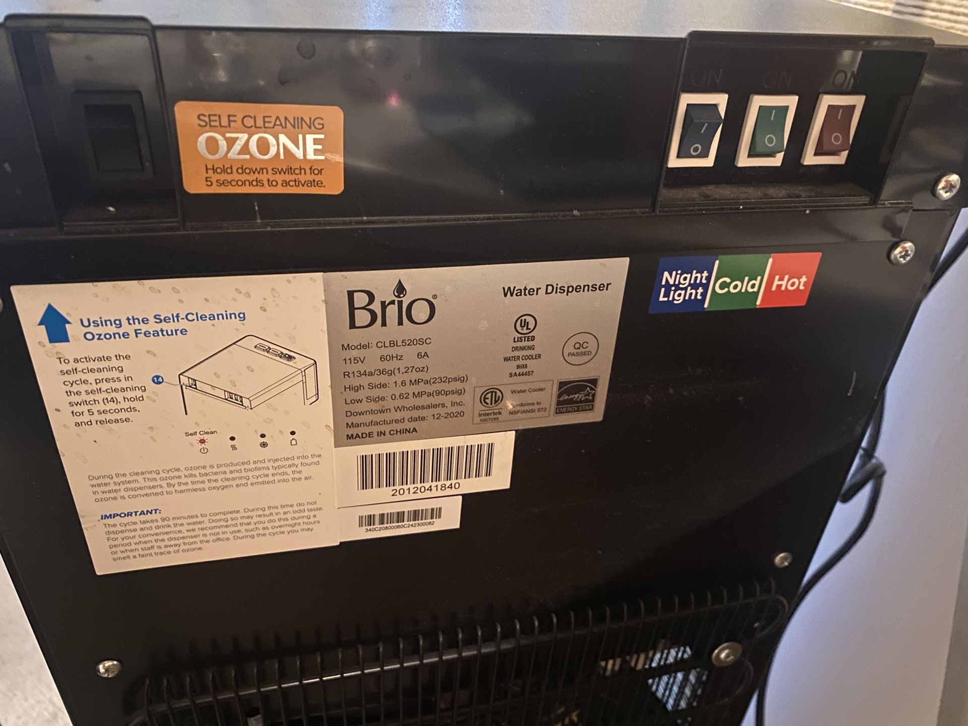 Brio CLBL520SC SelfCleaning Bottom Load Water Cooler Dispenser for 3