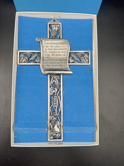 Vintage Religious Wall Cross John 11:25-26 Resurrection Life Grapevine Decor