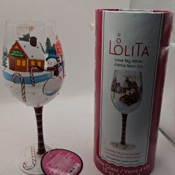 Lolita Hand-painted Christmas Wine Glass