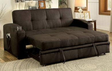 Brand New Brown Adjustable Futon Sofa Sleeper