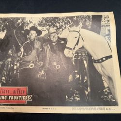 Roaring frontier is 11 x 14 lobby card cozy theater, Los Angeles, California original