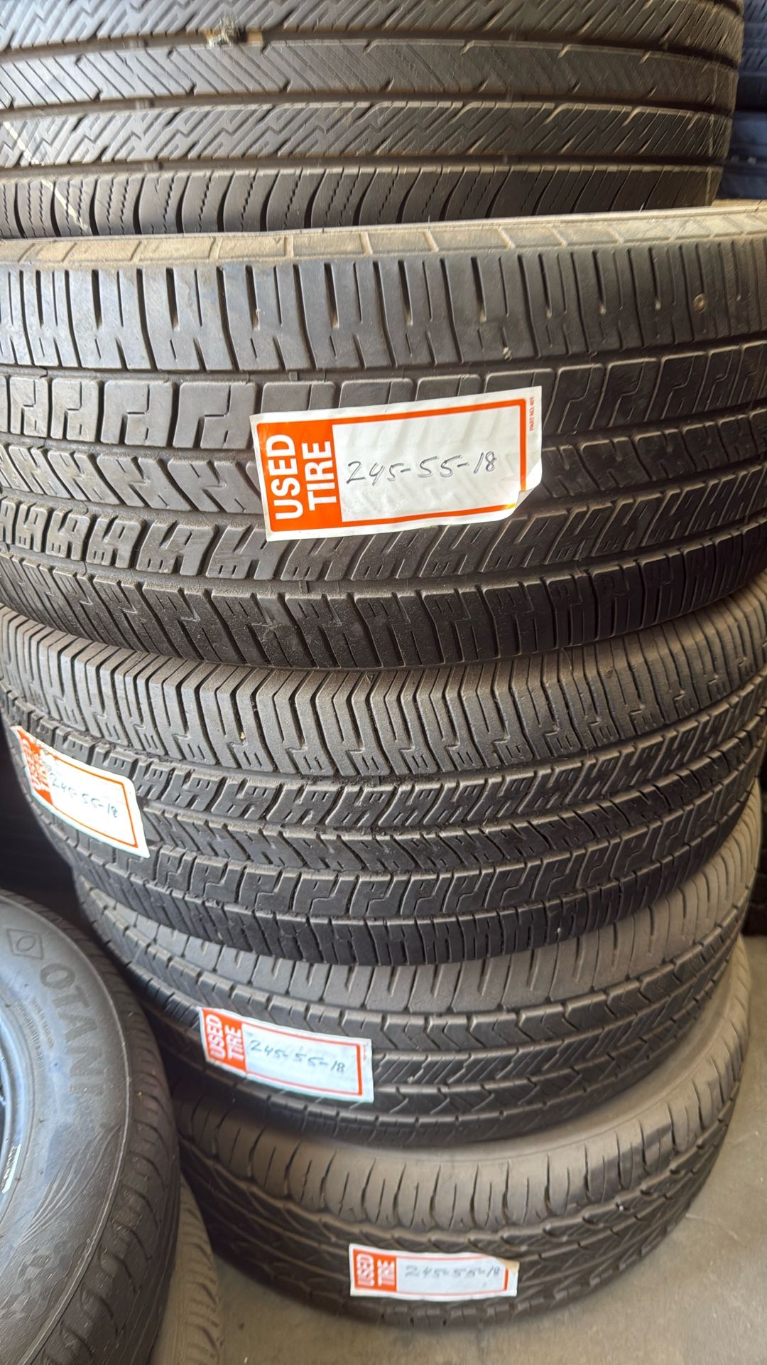 245/55r18 USED TIRE FOR SALE $50 EACH WITH INSTALLED CASH PRICE