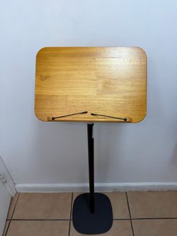 Soporte ajustable para libros de piso con panel de madera para Soporte de música de 15.74 x 11.41 pulgadas, soporte de música con inclinación de 180°,