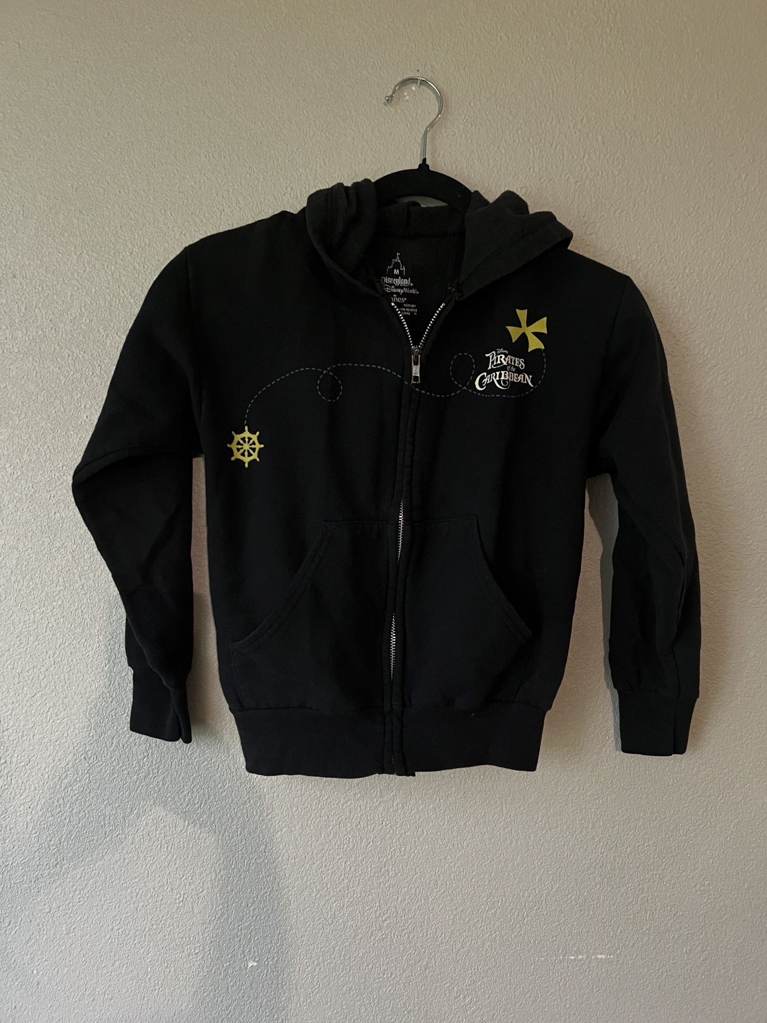 Disneyland Pirates of the Carribean Yo Ho Ho Hooded Zippered Jacket child's M
