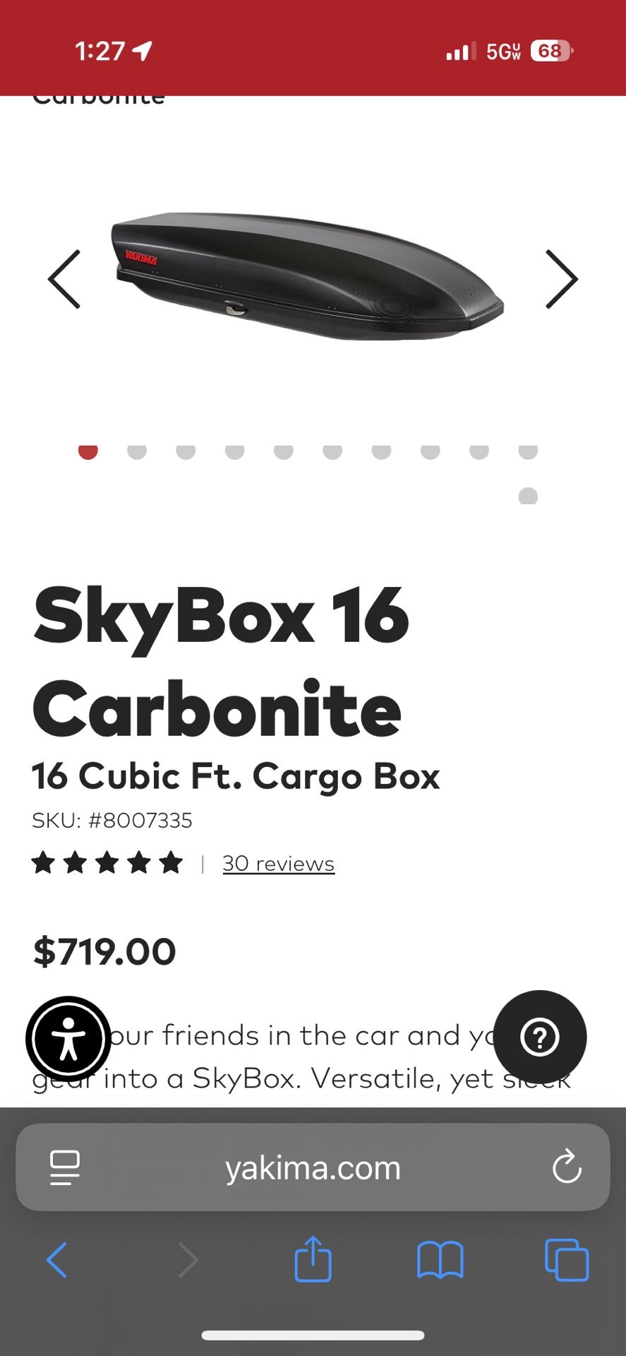 Yakima Skybox 16 Carbonate Roof Box