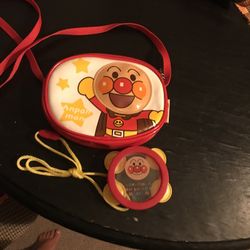 Anpanman Childrens Museum Red Purse And Tamberine Set