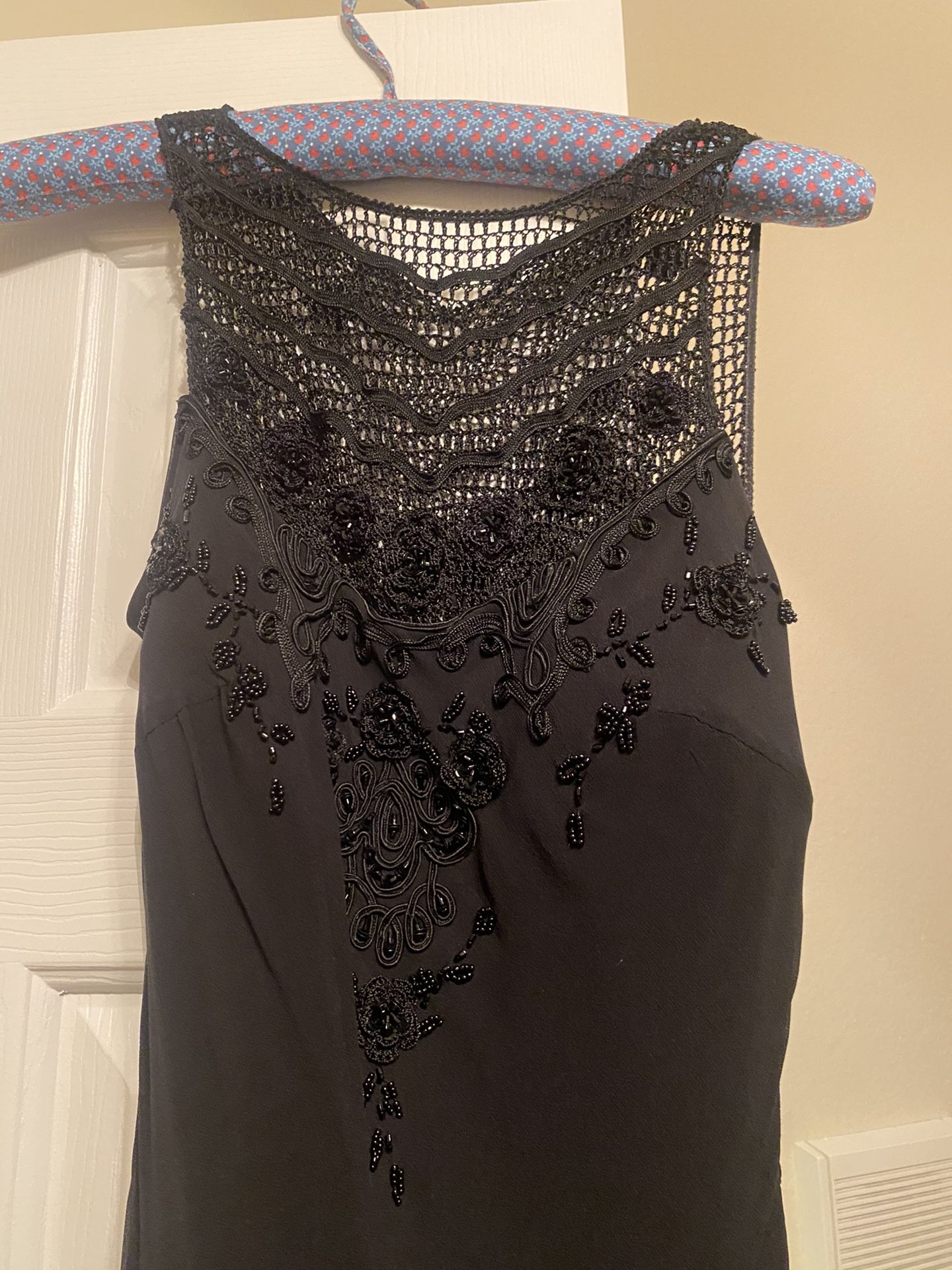 Absolutely Stunning Sue Wong Silk Mid Length Black Gown