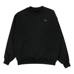 Alo Yoga Accolade Crewneck Pullover Womens XS Small Black Sweatshirt Oversized