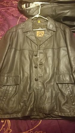 Leather jacket men's large