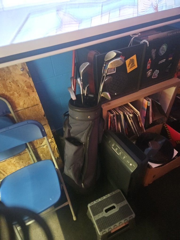 Golf Bag With Golf Clubs and Golf Balls