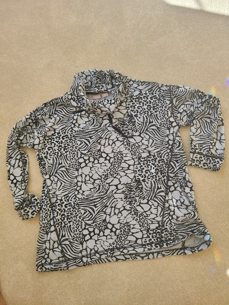 Chicos Zenergy Mixed Animal-Print Tunic size 2P or 12/14p