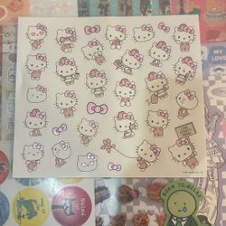 Pink Shiny Hello Kitty Sticker Sheet 